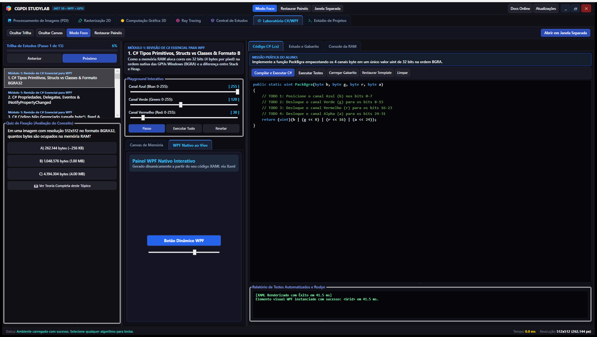 Laboratório de Código — editor C# ao vivo com compilação Roslyn e testes unitários